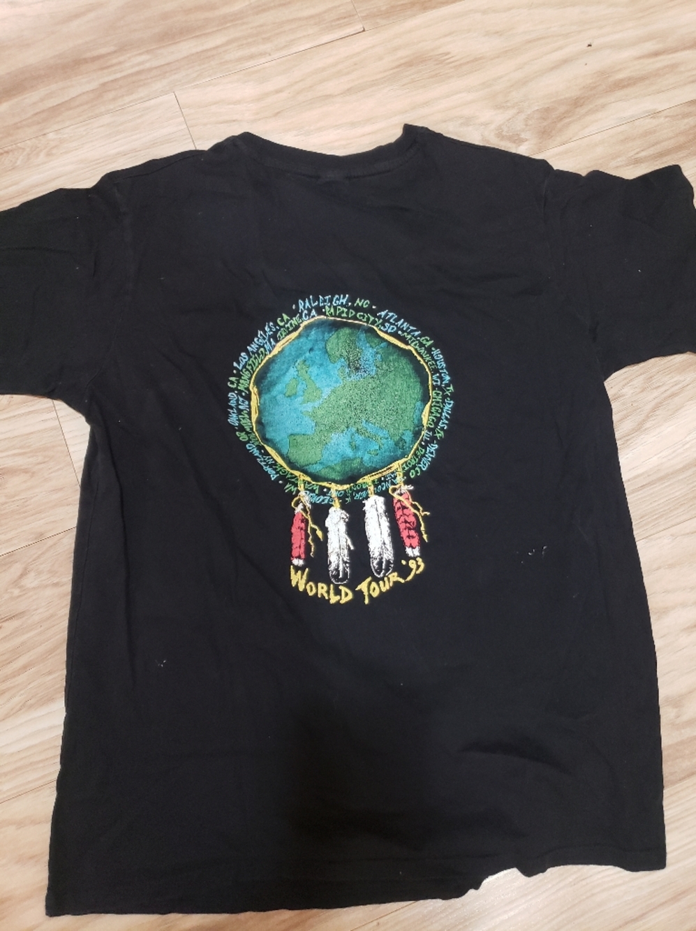 Men L Black Band Tee Neil Young World Tour Cotton New Condition - Picture 2 of 2